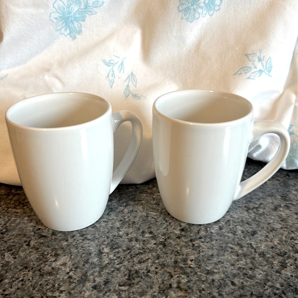 White Coffee Mugs— Brand New!